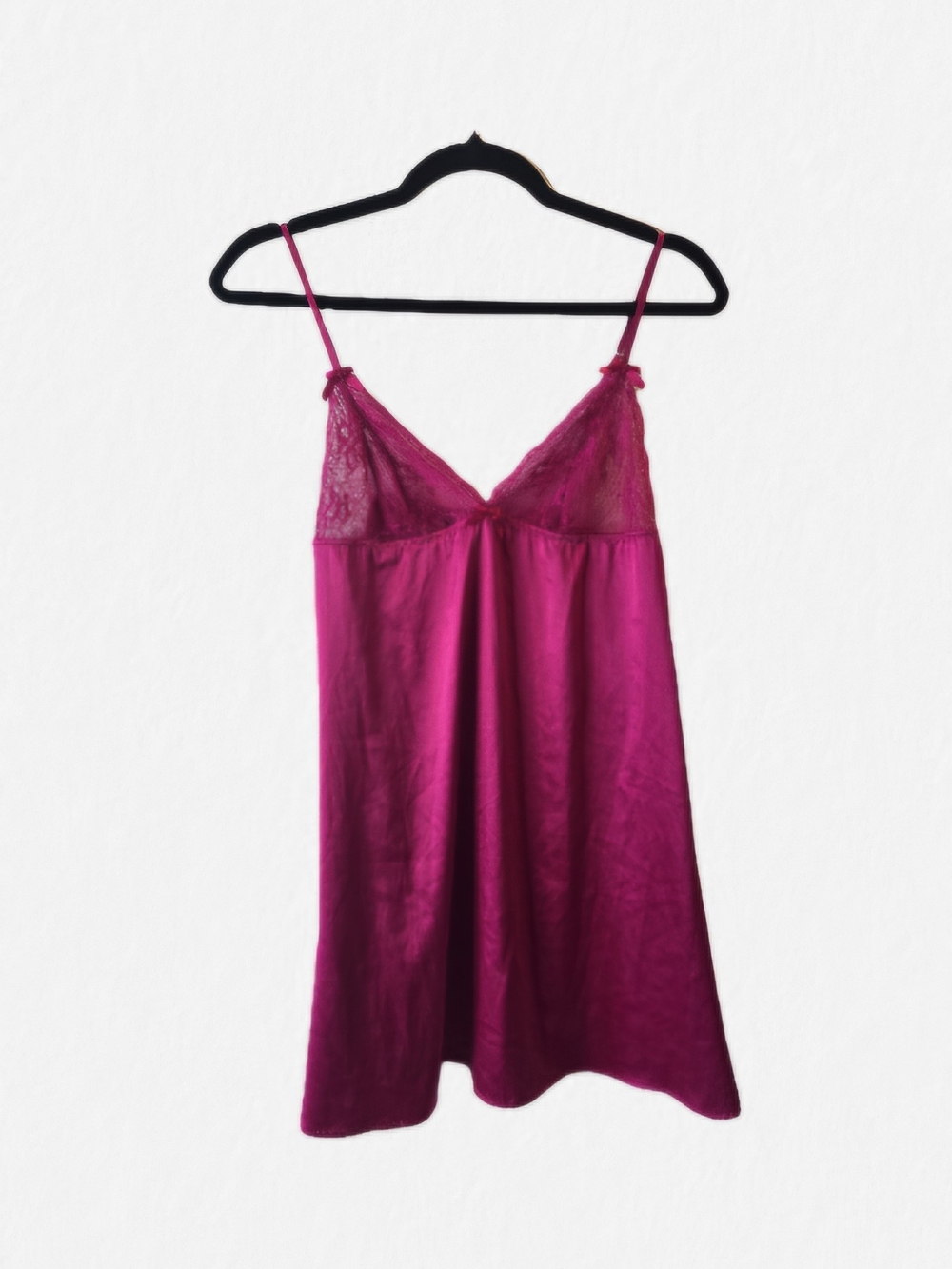 La Senza Satin & Lace Chemise Slip Magenta